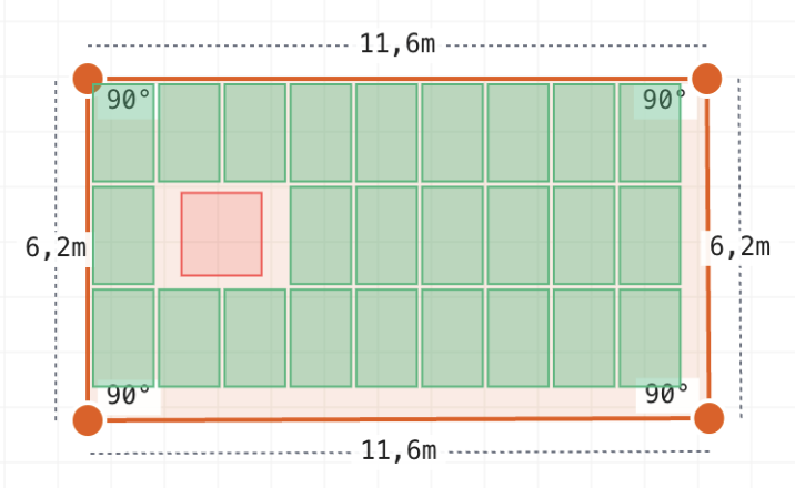 Dachflächenplanung und Belegung
